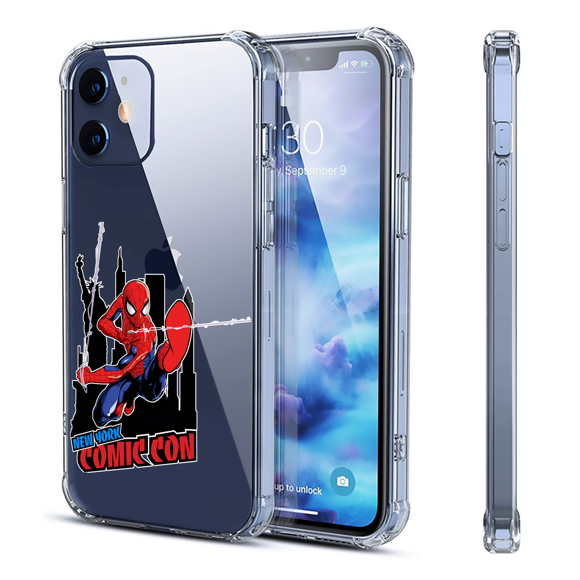（画像用） Spider Man スパイダーマン 【iPhone 12シリーズ対応】透明スマホケース（クリアソフトケース）